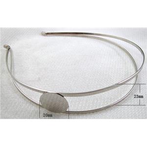 Platinum Plated steel alloy Hair Bands, 13x15cm,20mm, 23mm
