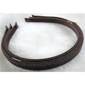Head Bands, steel alloy, waxed cord-braiding, 10mm wide, approx 13x15cm
