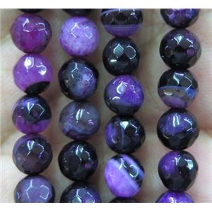 purple druzy agate beads, faceted round, approx 6mm dia