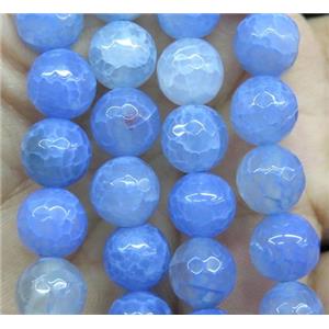 blue veins Agate beads, faceted round, approx 10mm dia