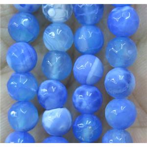 blue Agate beads, faceted round, approx 6mm dia