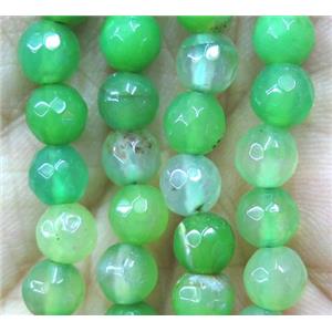 olive Agate bead, faceted round, approx 6mm dia