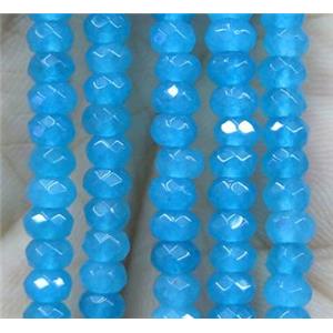 skyblue jade bead, faceted rondelle, approx 2x4mm
