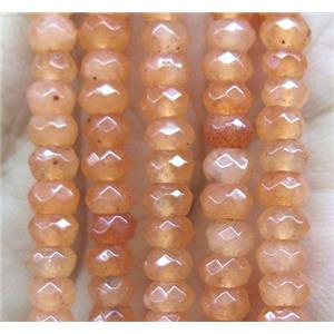 orange jade bead, faceted rondelle, approx 2x4mm
