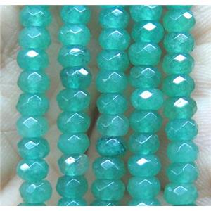 lt.green jade bead, faceted rondelle, approx 2x4mm