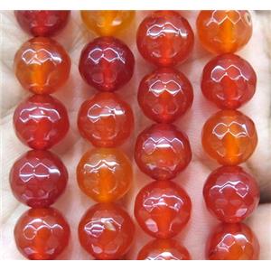 ruby agate beads, faceted round, approx 6mm dia
