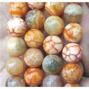 round orange Fire Agate beads, approx 12mm dia