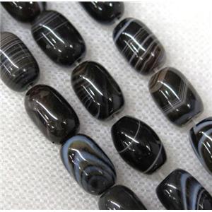 black stripe Agate barrel beads, approx 8x12mm
