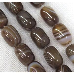 coffee stripe Agate barrel beads, approx 10x13mm