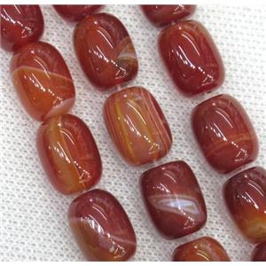 red Agate barrel Beads, approx 10x15mm, 28pcs per st