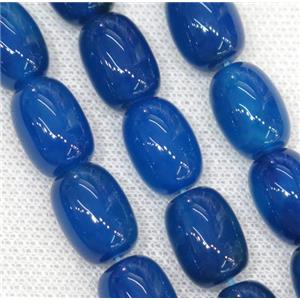 blue Agate barrel Beads, approx 10x15mm, 28pcs per st