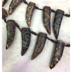 tibetan agate horn beads, approx 14-50mm, 12pcs per st
