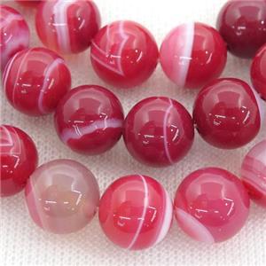 round red striped Agate Beads, approx 4mm dia