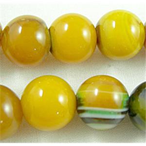 Natural Agate beads, Round, dye, 12mm dia, 33 pcs per st