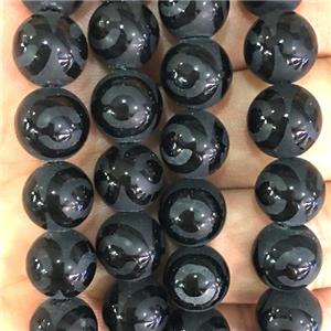 black onxy agate beads, round, approx 10mm dia