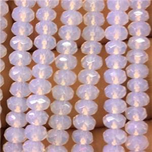 white opalite beads, faceted rondelle, approx 2x4mm