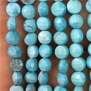 blue Turquoise coin beads, approx 2x4mm