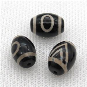 tibetan DZi barrel beads, approx 10x14mm