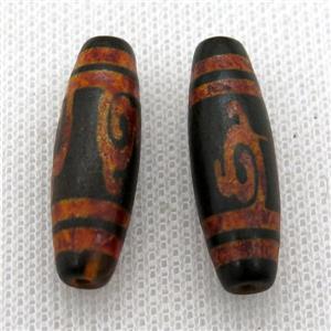 tibetan DZi rice beads, approx 10x30mm