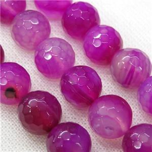 faceted round hotpink Agate Beads, approx 8mm dia