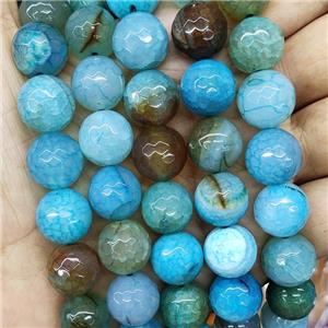 blue veins Agate Beads, faceted round, approx 10mm dia