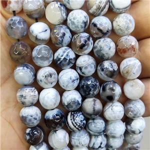 Fire Agate Beads, faceted round, approx 14mm dia