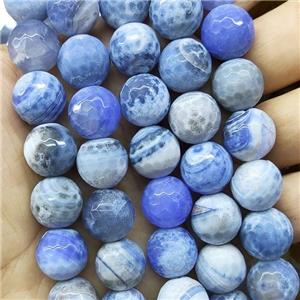 blue Fire Agate Beads, faceted round, approx 8mm dia