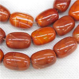 orange Agate barrel beads, approx 13-18mm