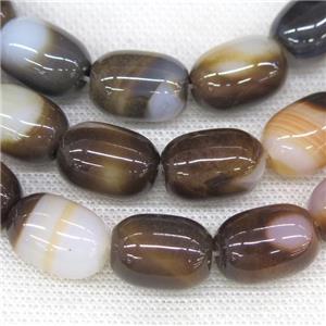 coffee Agate barrel beads, approx 13-18mm