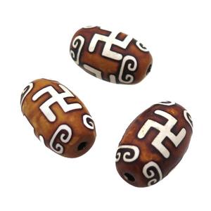 tibetan DZi Agate barrel beads, approx 14-23mm