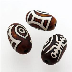 tibetan DZi Agate barrel beads, mixed, approx 14-23mm