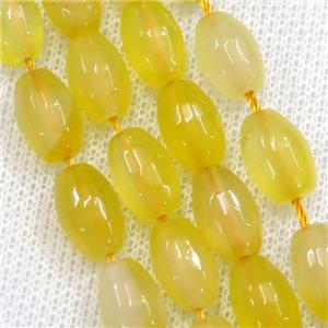 yellow Agate beads, faceted barrel, approx 8-12mm
