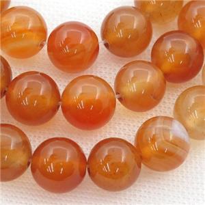 red Carnelian Agate beads, round, approx 10mm dia