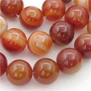 natural red Carnelian Agate beads, round sardonyx, approx 12mm dia