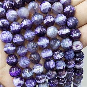 purple Agate beads, dye, faceted round, approx 12mm dia