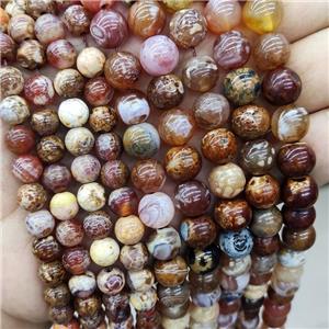 Ancient Cellar Agate Beads Smooth Round, approx 12mm dia