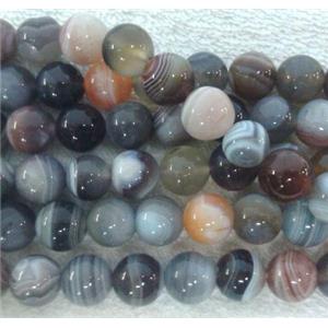 natural round botswana agate beads, gray, 10mm dia, approx 38pcs per st