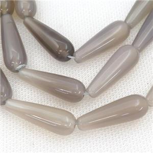 gray Agate teardrop beads, approx 10x30mm
