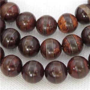 round Tibetan Agate Beads, darkred, approx 10mm dia