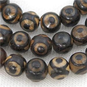 round Tibetan Agate Beads, eye charm, approx 10mm dia