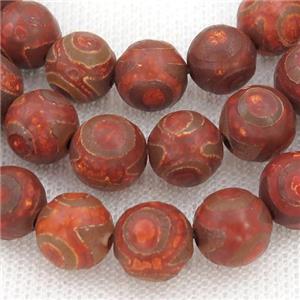 round Tibetan Agate Beads, red, eye, approx 10mm dia