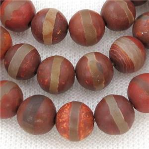 round Tibetan Agate Beads, red, approx 10mm dia