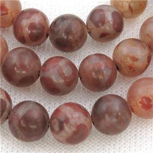 Tibetan Style Agate Beads, round, approx 8mm dia