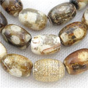 Tibetan Agate barrel beads, approx 13x18mm