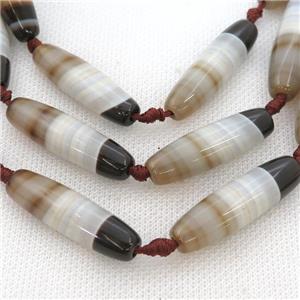 white Striped Agate rice beads, approx 10-36mm