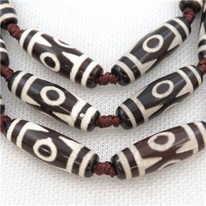 Tibetan Agate rice beads, eye, approx 10-30mm