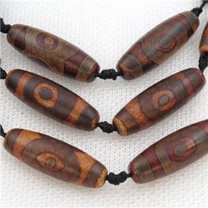 brown Tibetan Agate rice beads, eye, approx 10-30mm