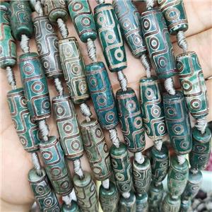 green Tibetan Dzi Agate rice beads, evil eye, approx 10-30mm