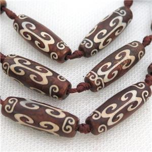 Tibetan Agate rice beads, approx 10-30mm