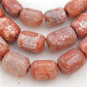 red dragon veins Agate barrel beads, approx 14-18mm